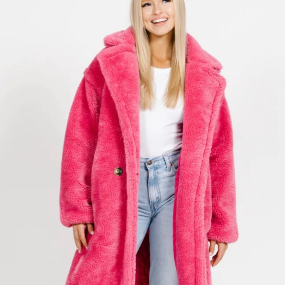 Shady Lady Rose Teddy Coat